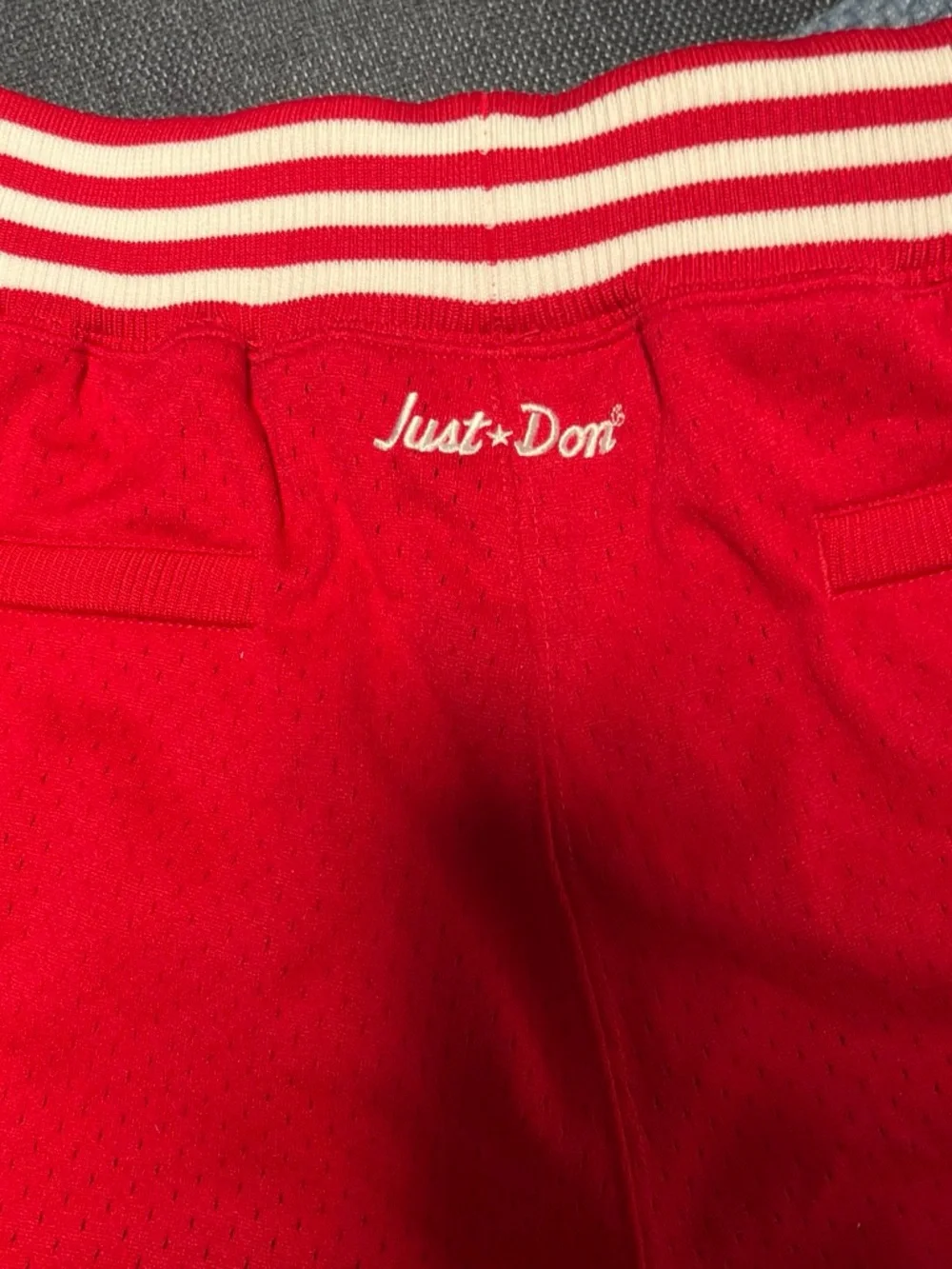 Just Don Red Athletic Shorts with Gold '49ERS' Applique Vintage